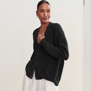 Jenni Kayne Cotton Cocoon Cardigan Black S